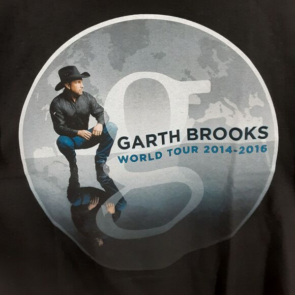 Garth Brooks World Tour 2014-16 T Shirt Mens Size L Black Music Band Tee - Picture 1 of 7